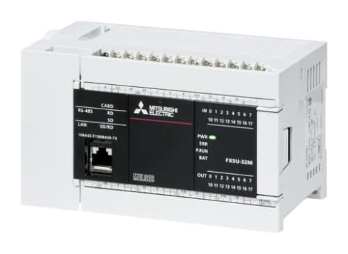 FX5U-32MT/ES – Bộ điều khiển lập trình (PLC) 16I/16O trans sink, 3A, ETH, nguồn AC Mitsubishi - Hình 1