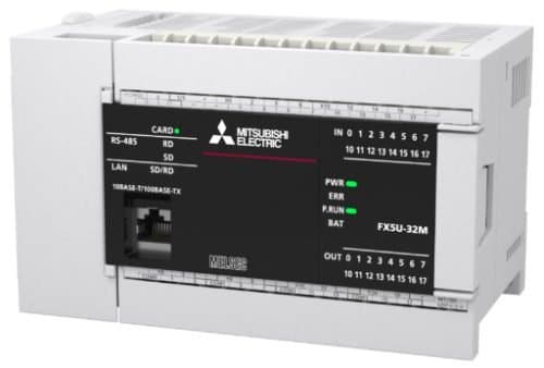 FX5U-32MT/DS – Bộ điều khiển lập trình (PLC) 16I/16O trans sink, 3A, ETH, nguồn DC Mitsubishi - Hình 1