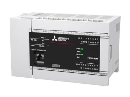 FX5U-32MT/DSS – Bộ điều khiển lập trình (PLC) 16I/16O trans source, 3A, ETH, nguồn DC Mitsubishi - Hình 1