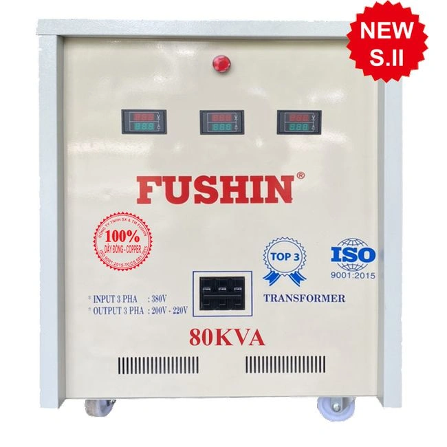 Biến áp Fushin Chứng từ: Hóa đơn VAT Dịch vụ kèm theo: S.IICU3P-80K