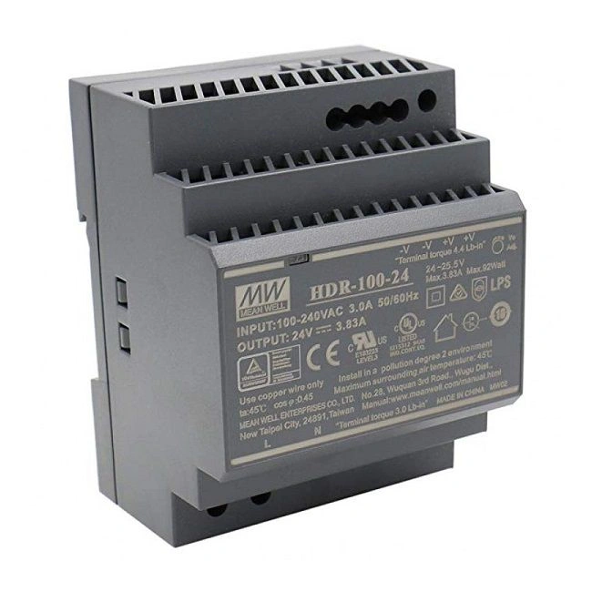 Bộ nguồn Meanwell HDR-100-24 (100W 24V 3.83A)