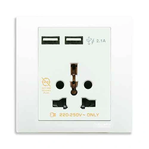 Công tắc và ổ cắm Schneider KB42616USB_WE_G19