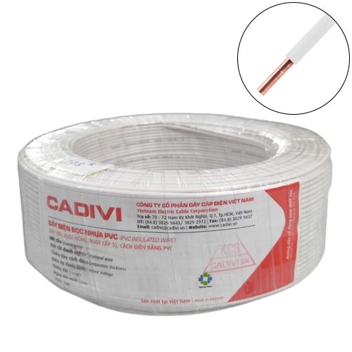 Dây điện đơn cứng Cadivi VC-2 mm2 (Trắng) – 600V