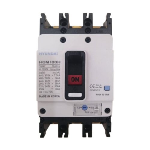 HGM100H-F 3P 50A – Cầu dao Aptomat khối (MCCB) 3P 50A 26kA 100AF Hyundai