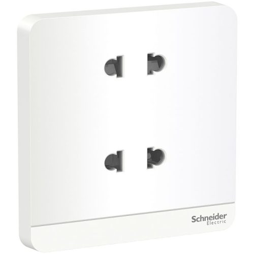 Ổ cắm đôi 2 chấu 16A màu trắng Schneider