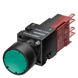 Nút nhấn 16mm nhựa xanh dẹt 1NO 3SB2 Siemens