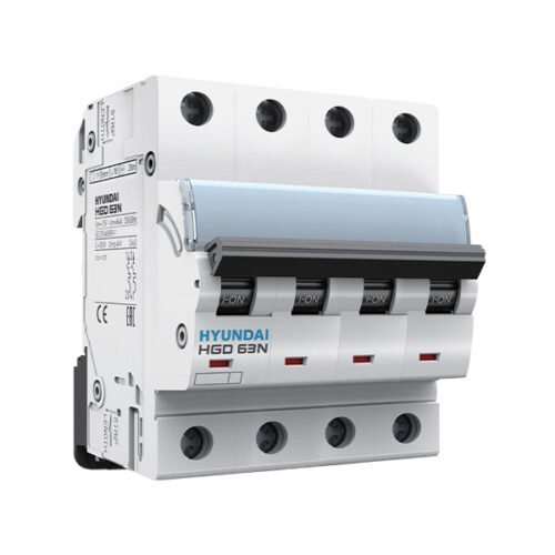 [HGD63N-4P-20A] Cầu dao MCB 4P 20A 6kA HGD63N Hyundai