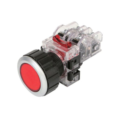 Nút nhấn giữ 30mm 1NO+1NC màu Đỏ - Hanyoung