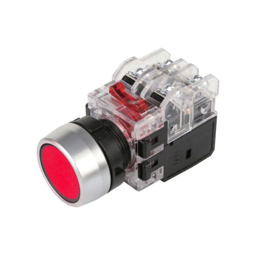 Nút nhấn giữ 22mm đèn đỏ 380V tiếp điểm 1NO+1NC series MRX Hanyoung