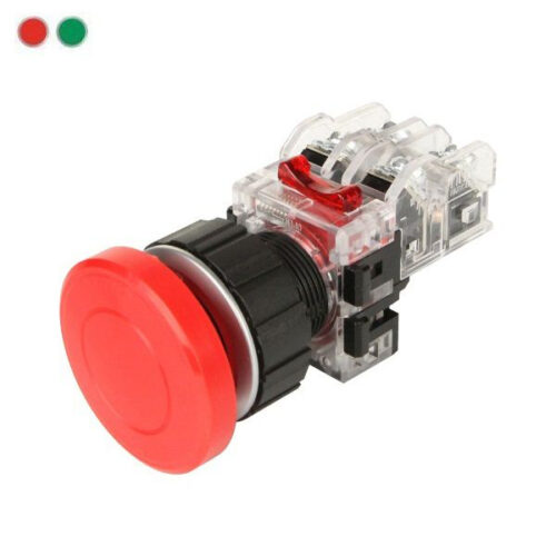 [MRE-KM2G] Nút nhấn dù 25mm 2NO+2NC Màu Xanh lá - Hanyoung