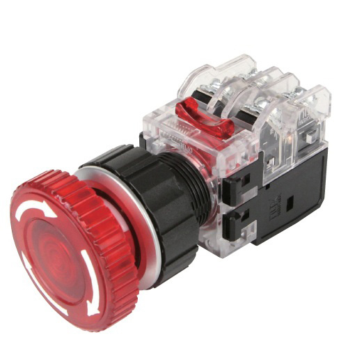 Công tắc dừng khẩn đèn đỏ 30mm 110-220V 1NO+1NC MRA-AR1A0R Hanyoung