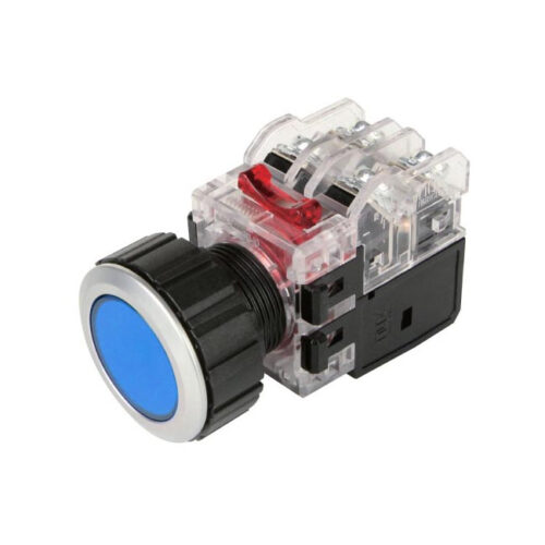 [MRX-AM1D0A] Nút nhấn nhả 30mm đèn Xanh dương 12-24V (12V, 24V) - Hanyoung