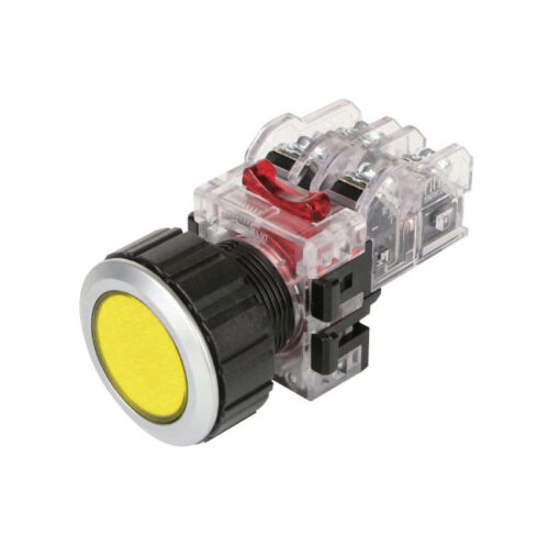 [MRF-NM1Y] Nút nhấn nhả 25mm 1NO+1NC màu Vàng - Hanyoung