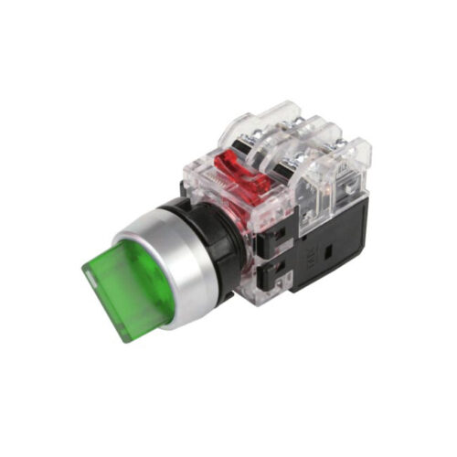 Công tắc 2 vị trí tự nhả đường kính 22mm, tiếp điểm 1NO+1NC, đèn 110-220V Hanyoung