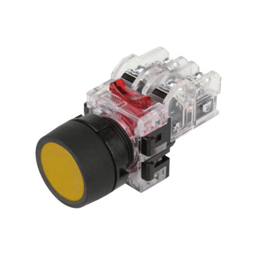 Nút nhấn giữ 22mm 2NO+2NC màu vàng dòng MRF Hanyoung