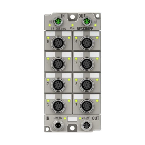 EtherCAT Box, 8-channel digital input, 24 V DC, 3 ms, M12, zinc die-cast - Beckhoff