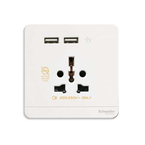Ổ cắm đơn kèm sạc USB E8342616USB Schneider