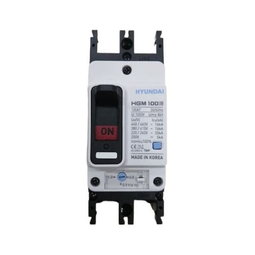 HGM100E-F 2P 32A – Cầu dao Aptomat khối (MCCB) 2P 32A 35kA 100AF Hyundai